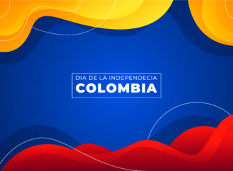 El dia de Colombia, 20 de Julio, amarillo azul y rojo